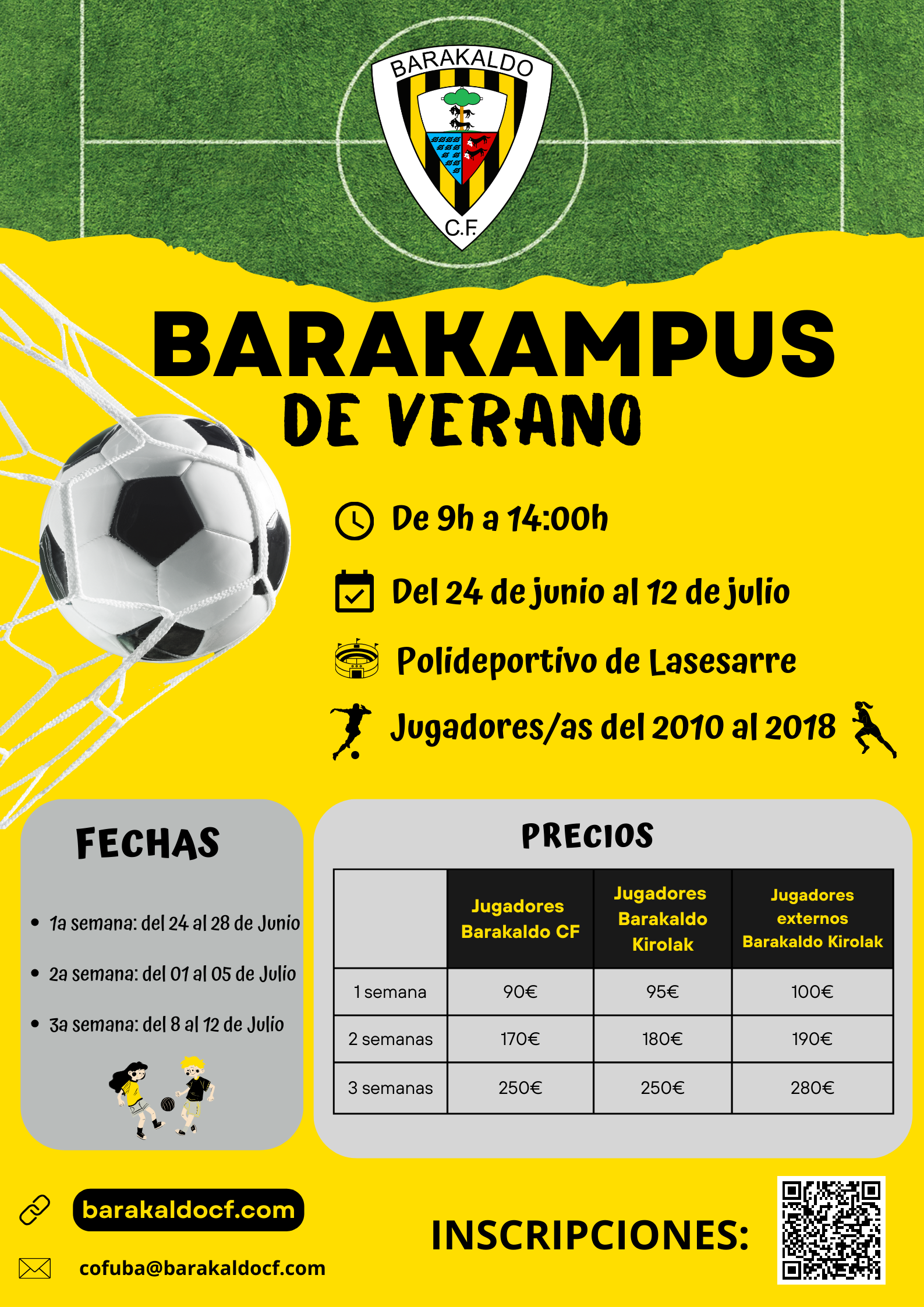 Inscripciones Abiertas Para El Barakampus De Verano Barakaldo Cf