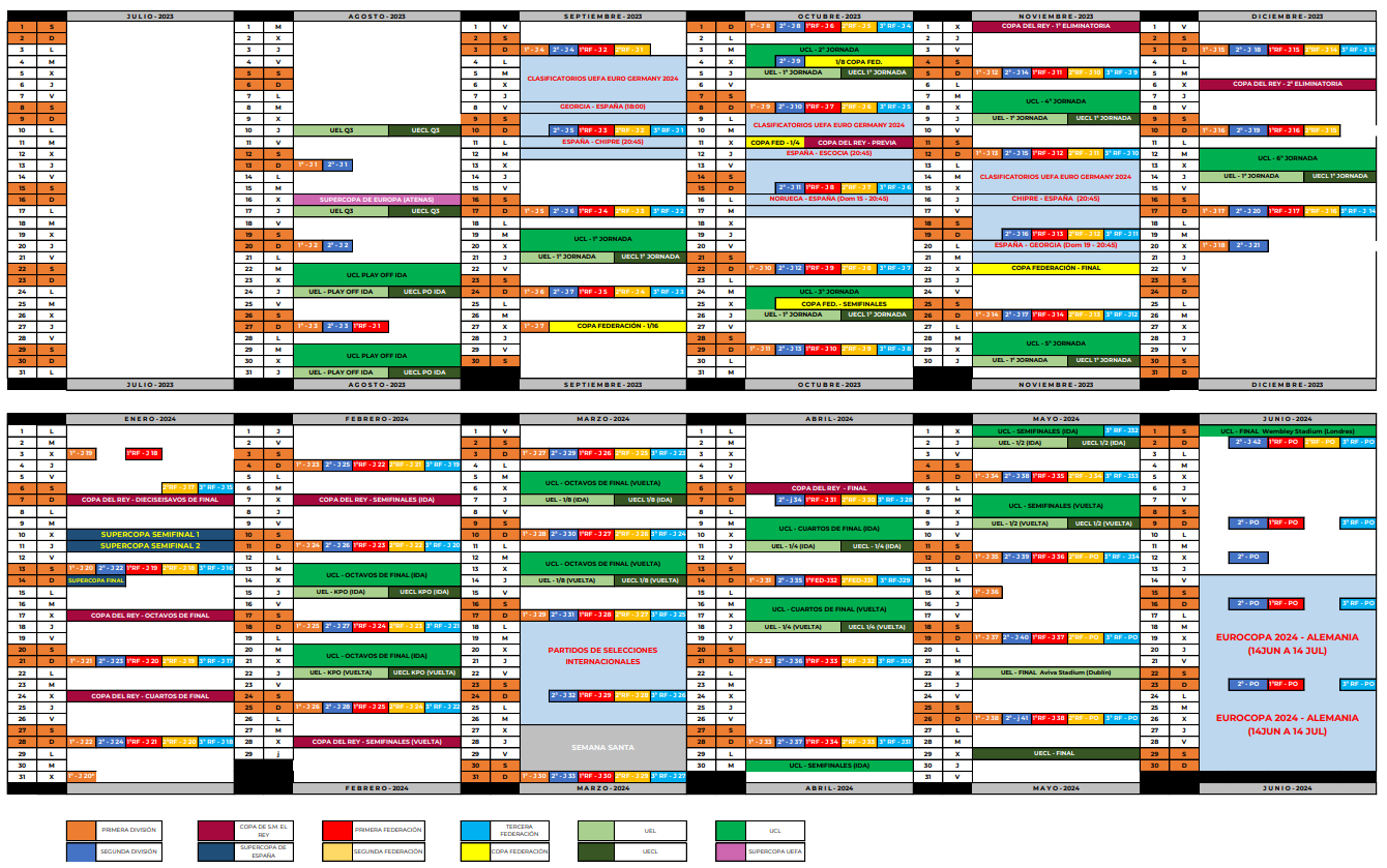 Calendario 3 rfef 23 24