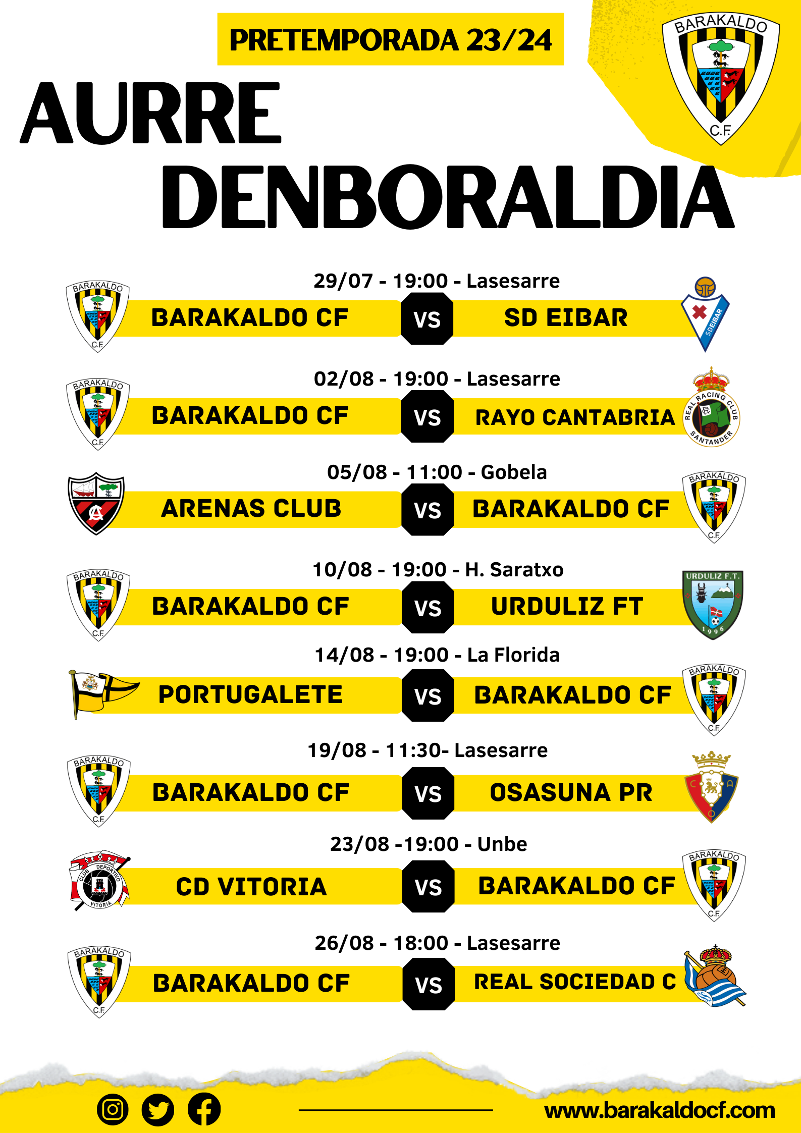 Partidos de la pretemporada