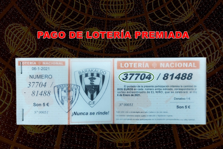 Lotería-Navidad Baraka PREMIADA